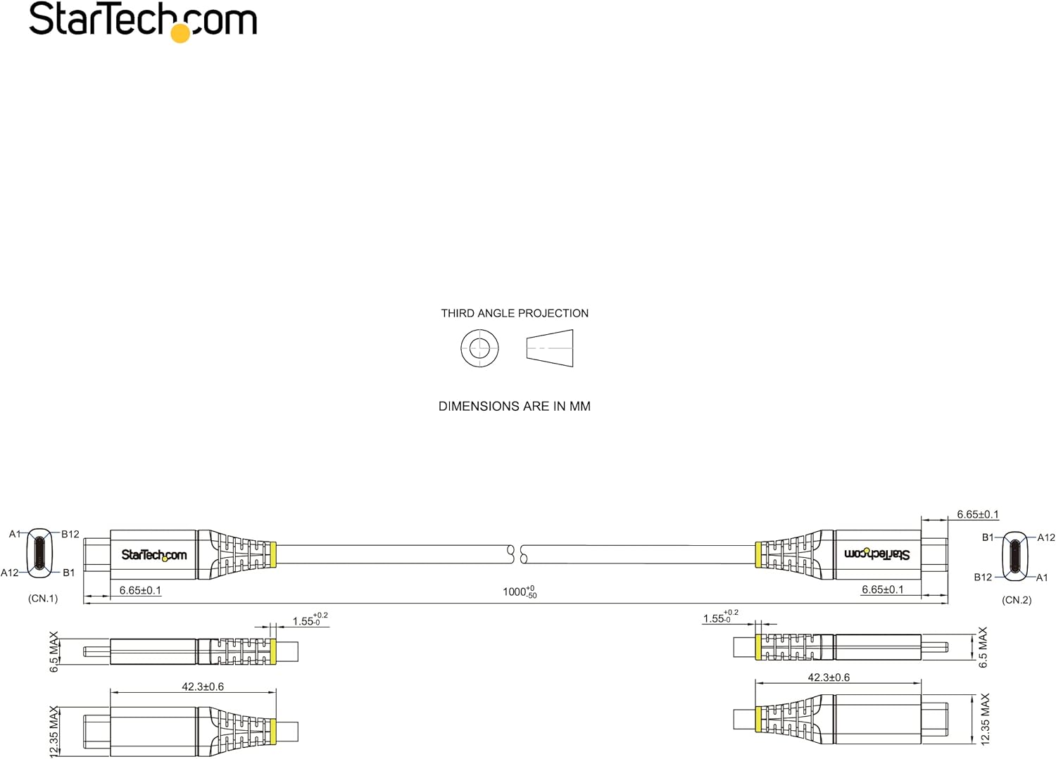 Thumbnail 5 de StarTech.com USB-C-zu-USB-C-Kabel 1 m (10 Gbps, USB-IF zertifiziert) USB31CCV1M
