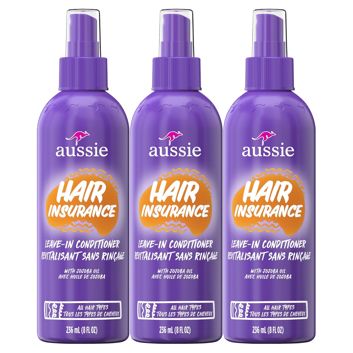 Detalle de Aussie SG_B07NFS6GJ7_US Hair Insurance Leave-In Conditioner Spray, 3-Pack