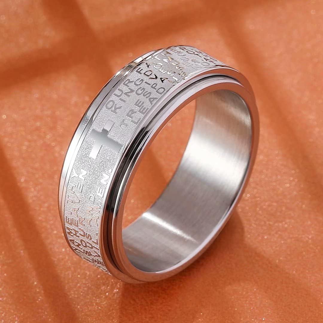 Thumbnail 2 de King Will 8mm Gebets-Ring mit Drehfunktion – Edelstahl-Trauring in Comfort Fit für Männer und Frauen