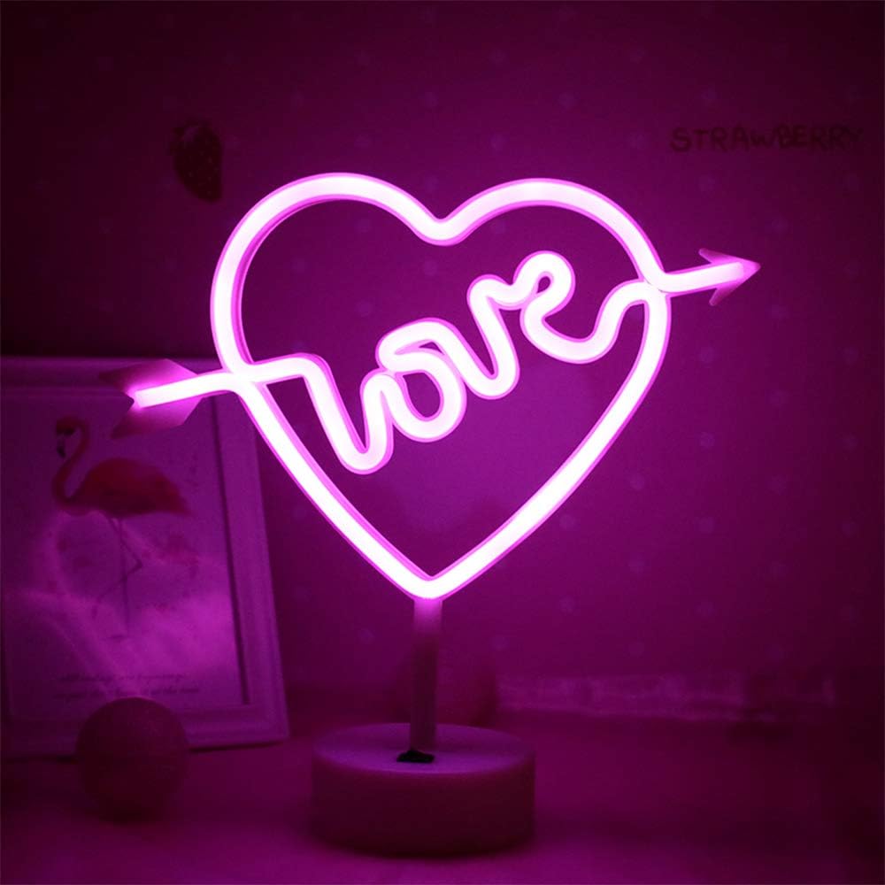 Detalle de LED Cupid's Bow Shape Neon Light Sign – Love in Heart Pink Marquee Light