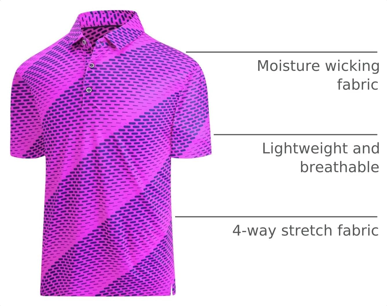 Thumbnail 3 de Hodaweisolp Men’s Dry-Fit Print Moisture-Wicking Golf Polo Shirt (Short Sleeve)