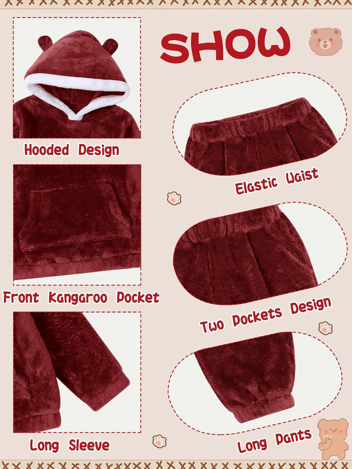 Thumbnail 5 de Kids fleece tracksuit set hoodie 2-piece
