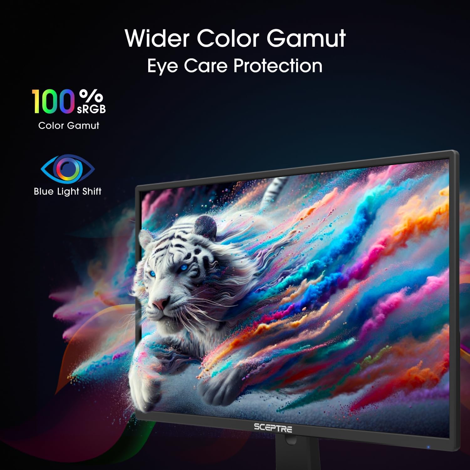 Thumbnail 3 de Sceptre 24-inch Prime Monitor E248W-19203R Series (100Hz, 100% sRGB, HDMI x2, VGA, built-in speakers)