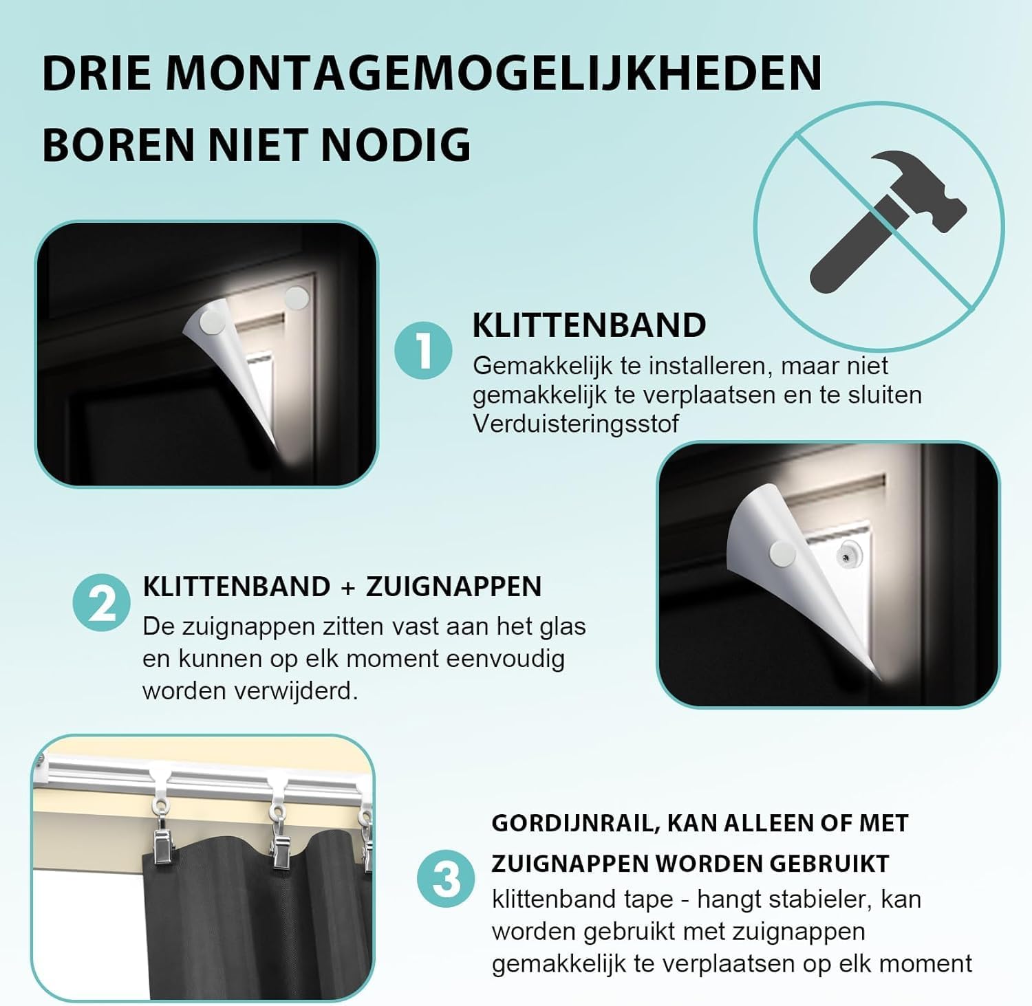 Thumbnail 2 de SwartLife Portable Blackout Blind with 3M No Drill Track (300x145cm)