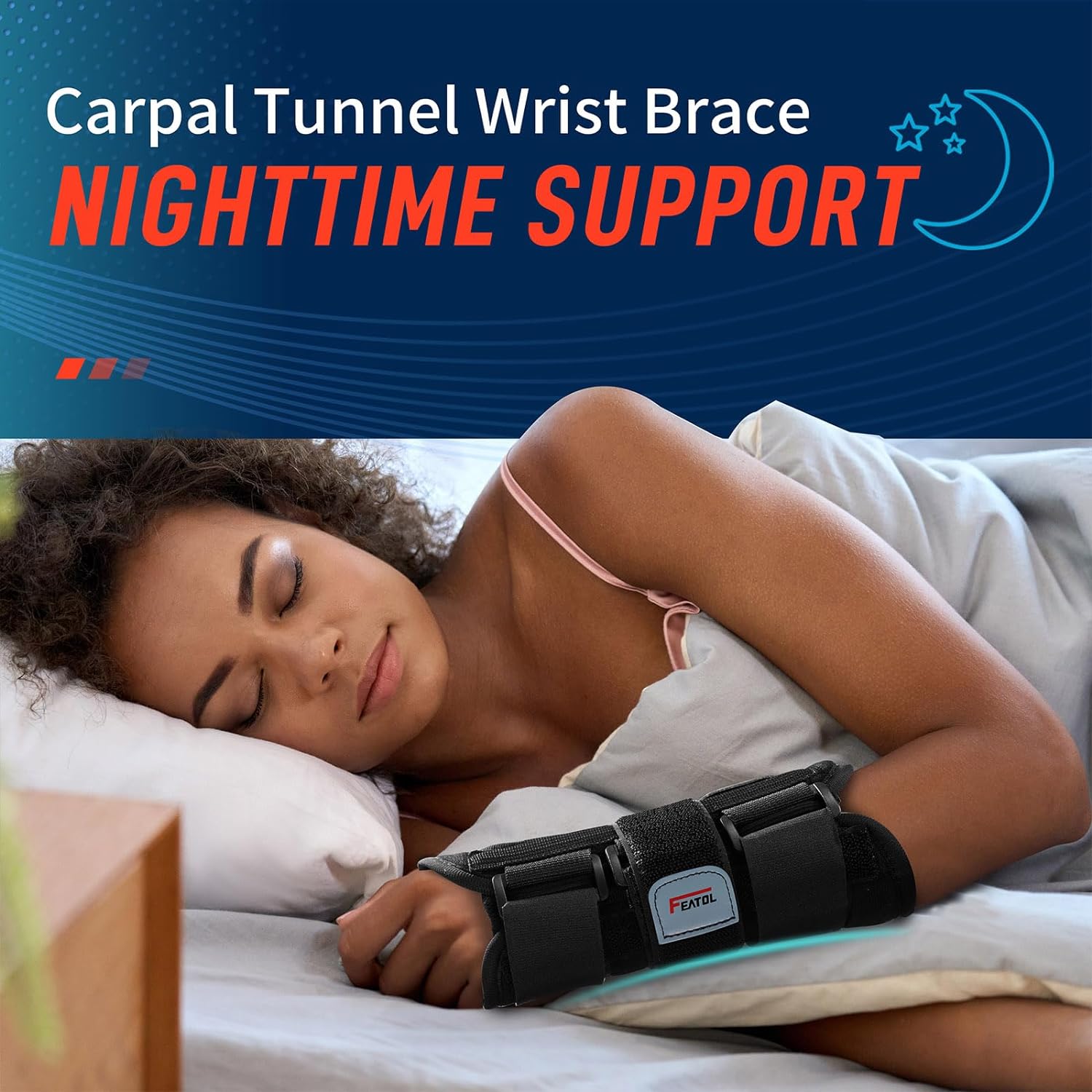 Detalle 2 de FEATOL Wrist Brace for Carpal Tunnel, Left Small/Medium 🩺