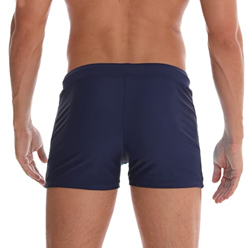 Detalle 2 de Arcweg Badehose Herren Eng Kurz mit Tunnelzug – Blau, UV-Schutz, Größe XL (EU)
