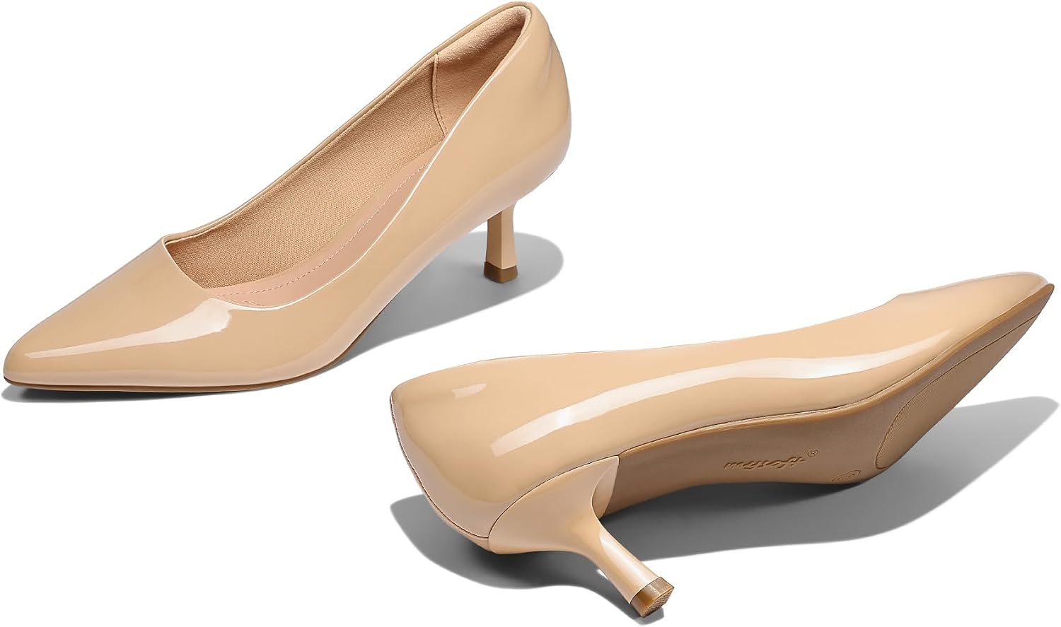 Detalle de mysoft Kitten Heels for Women: Low 2-Inch Closed Toe Wedding Dress Pumps