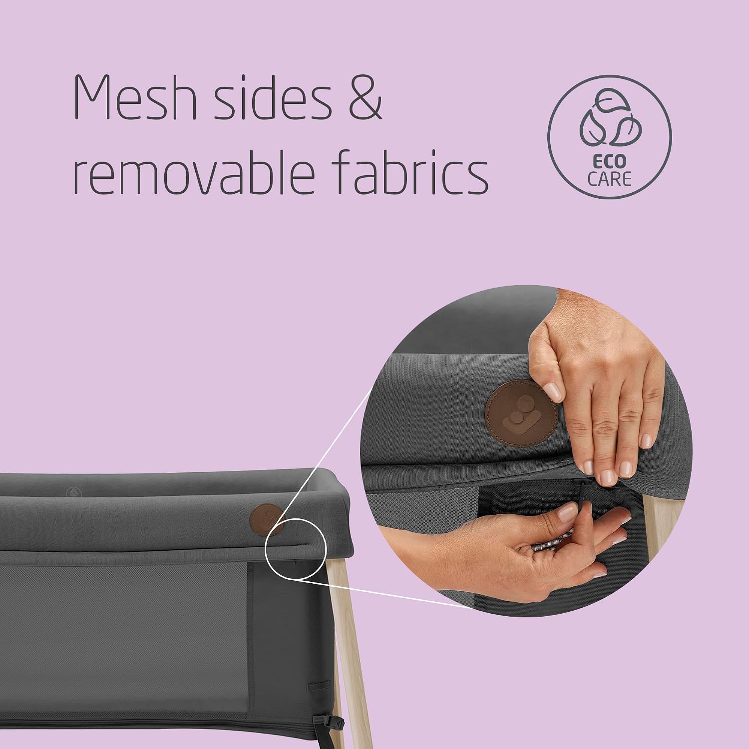 Detalle de Maxi-Cosi Iris 2-in-1 Baby Travel Cot: a compact, lightweight sleep solution for 0–3 years