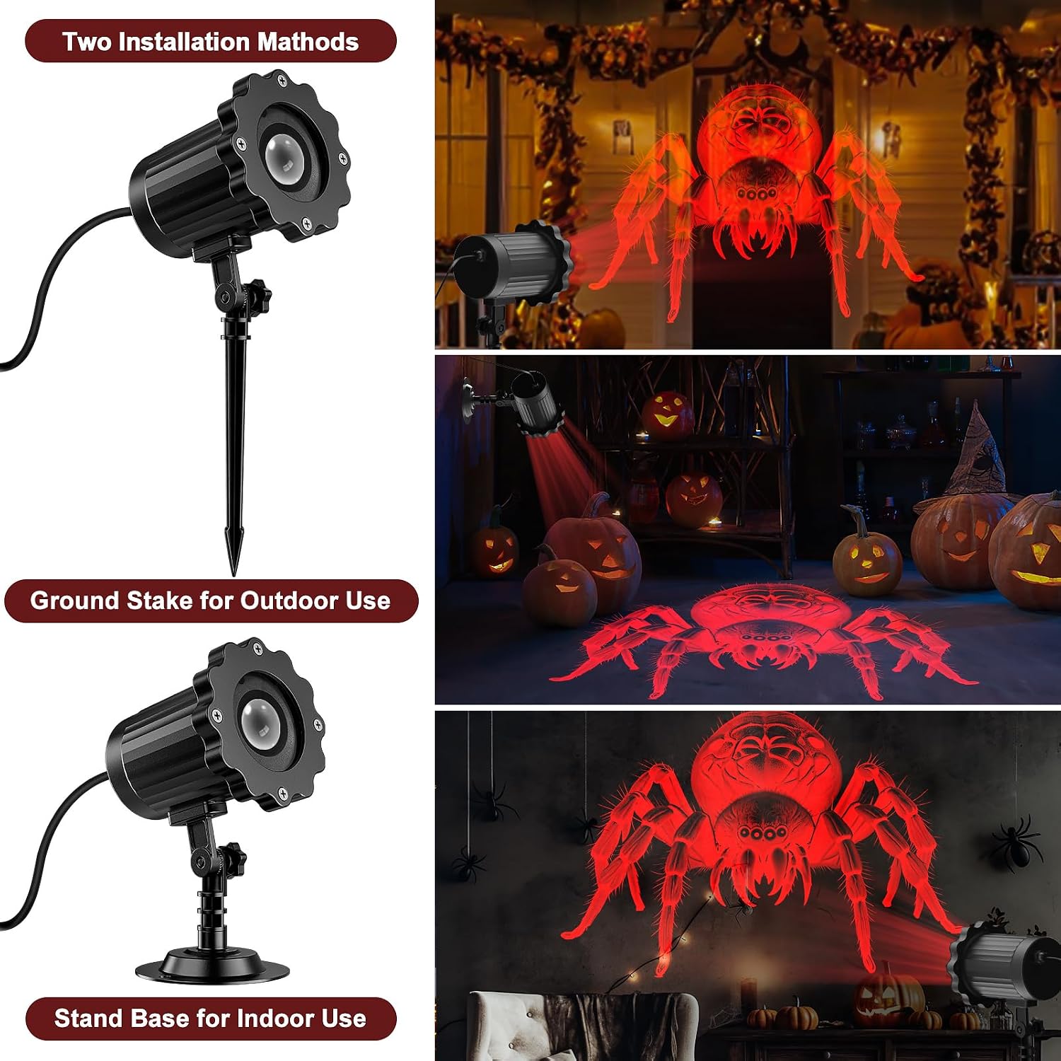 Detalle 2 de Halloween Spider Projector with 3D Dynamic Projection