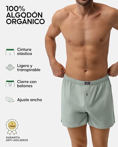 Thumbnail 1 de DANISH ENDURANCE Calzoncillos Boxer Hombre (4 y 6 Pack) Verde/Stripes Mix 3XL