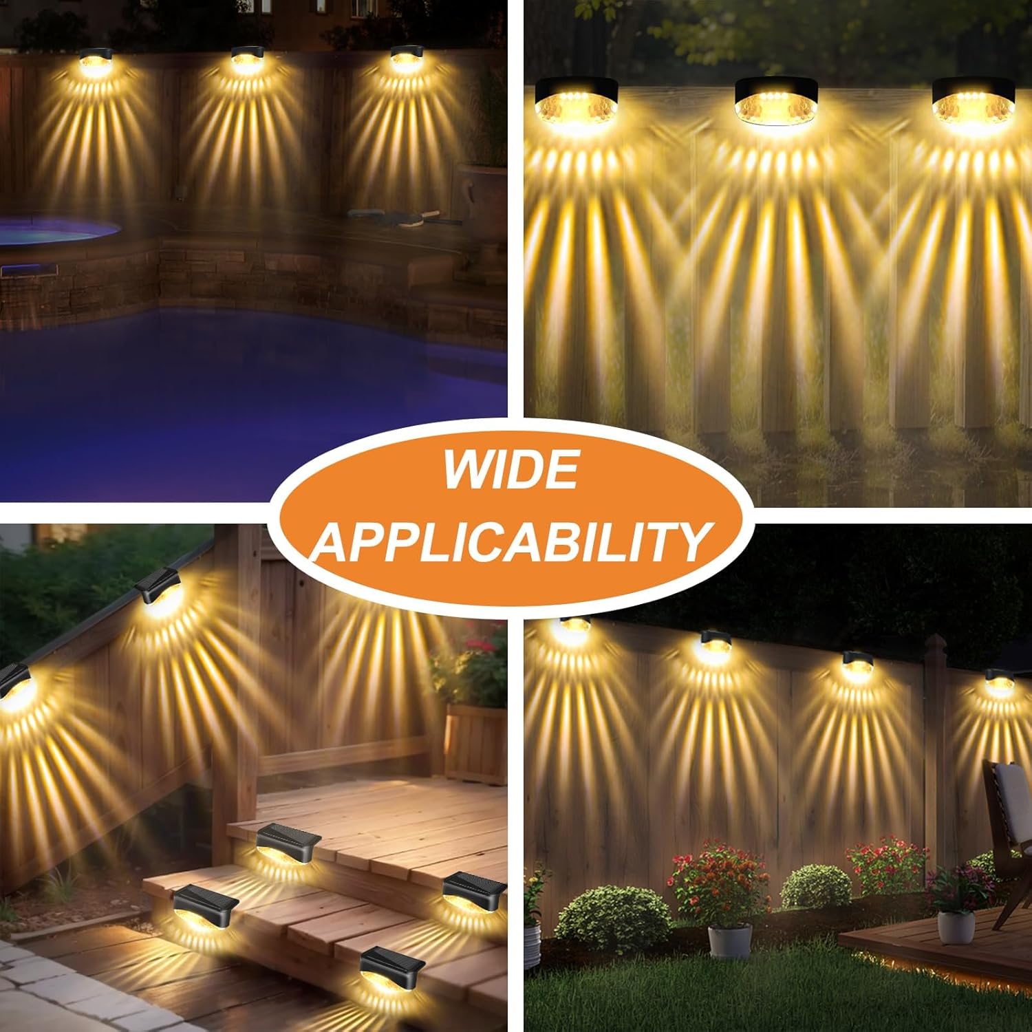 Thumbnail 6 de Bzavor Solarlampen für Außen Garten – 16 Stück IP65, kabellose Zaun- und Balkondekoration mit LED-Beleuchtung