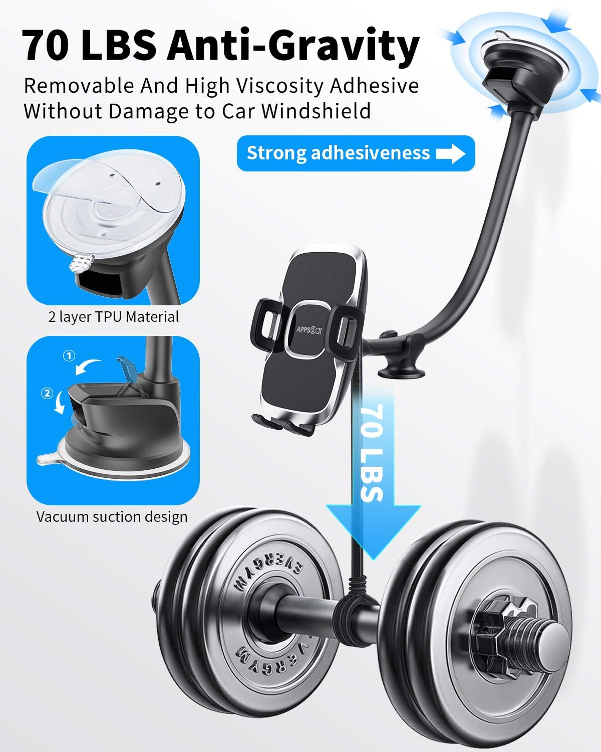 Thumbnail 1 de APPS2Car phone holder for windscreen 13 inch