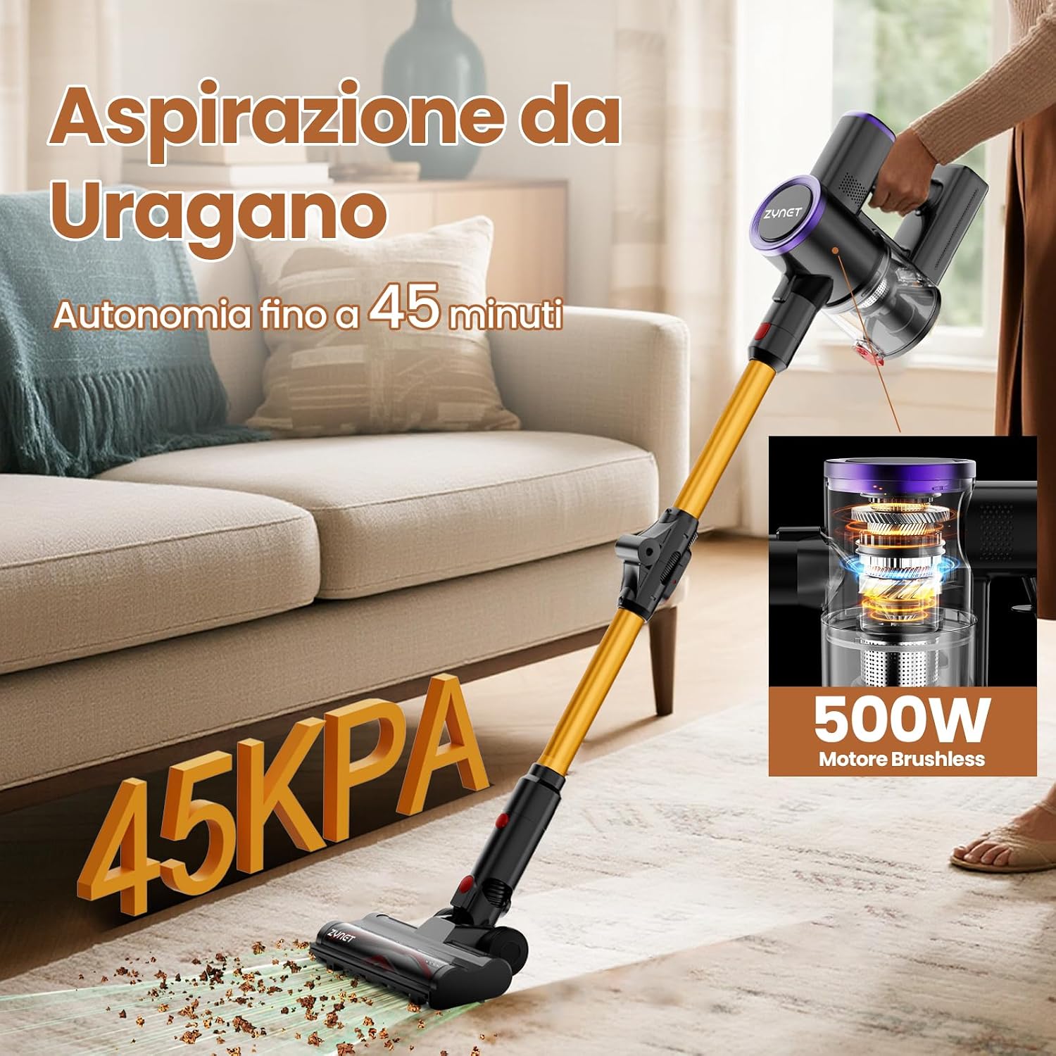 Thumbnail 1 de Zynet S9 Aspirapolvere senza fili 45000Pa