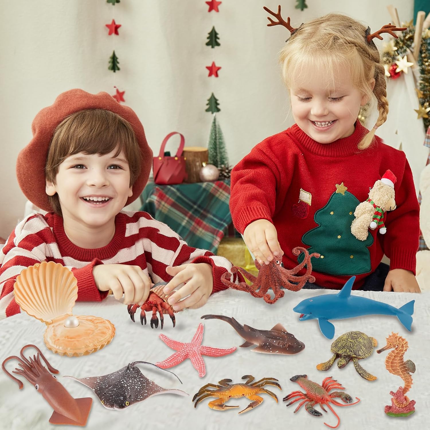 Thumbnail 5 de HYAKIDS 12-Piece Sea Animal Figures Set (Large Ocean Creatures Bath Toys & Cake Toppers)