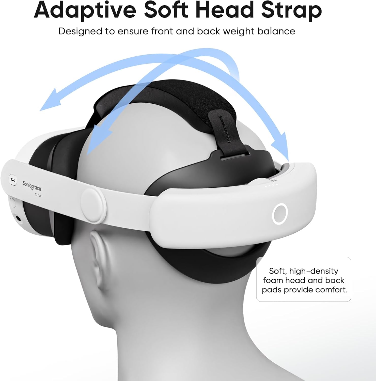 Thumbnail 6 de Sonicgrace S3 Pro Akku-Headstrap für Meta Quest 3 / 3S – magnetisches Akkupack & verstellbarer Komfort