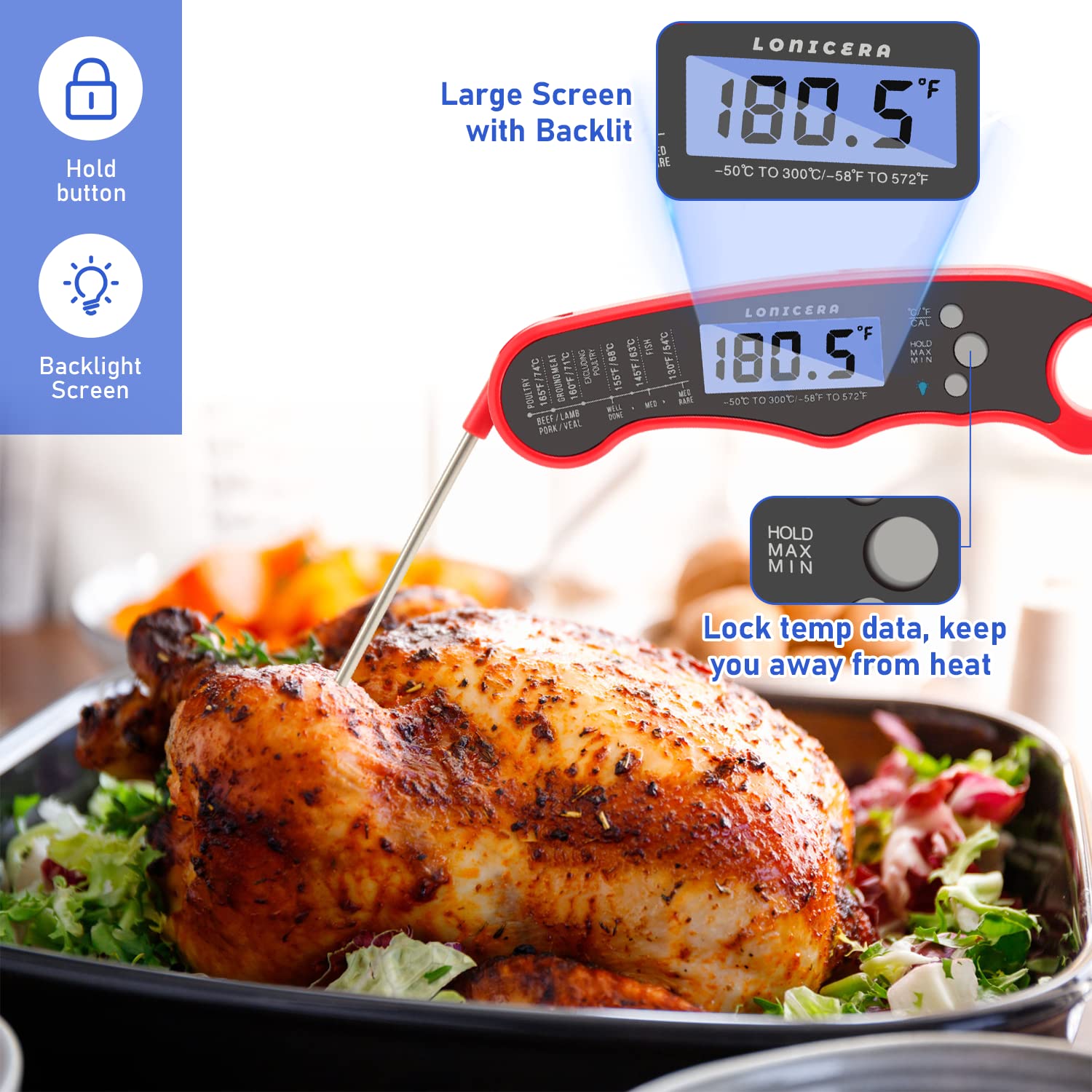 Thumbnail 2 de Lonicera Meat Thermometer Instant Read