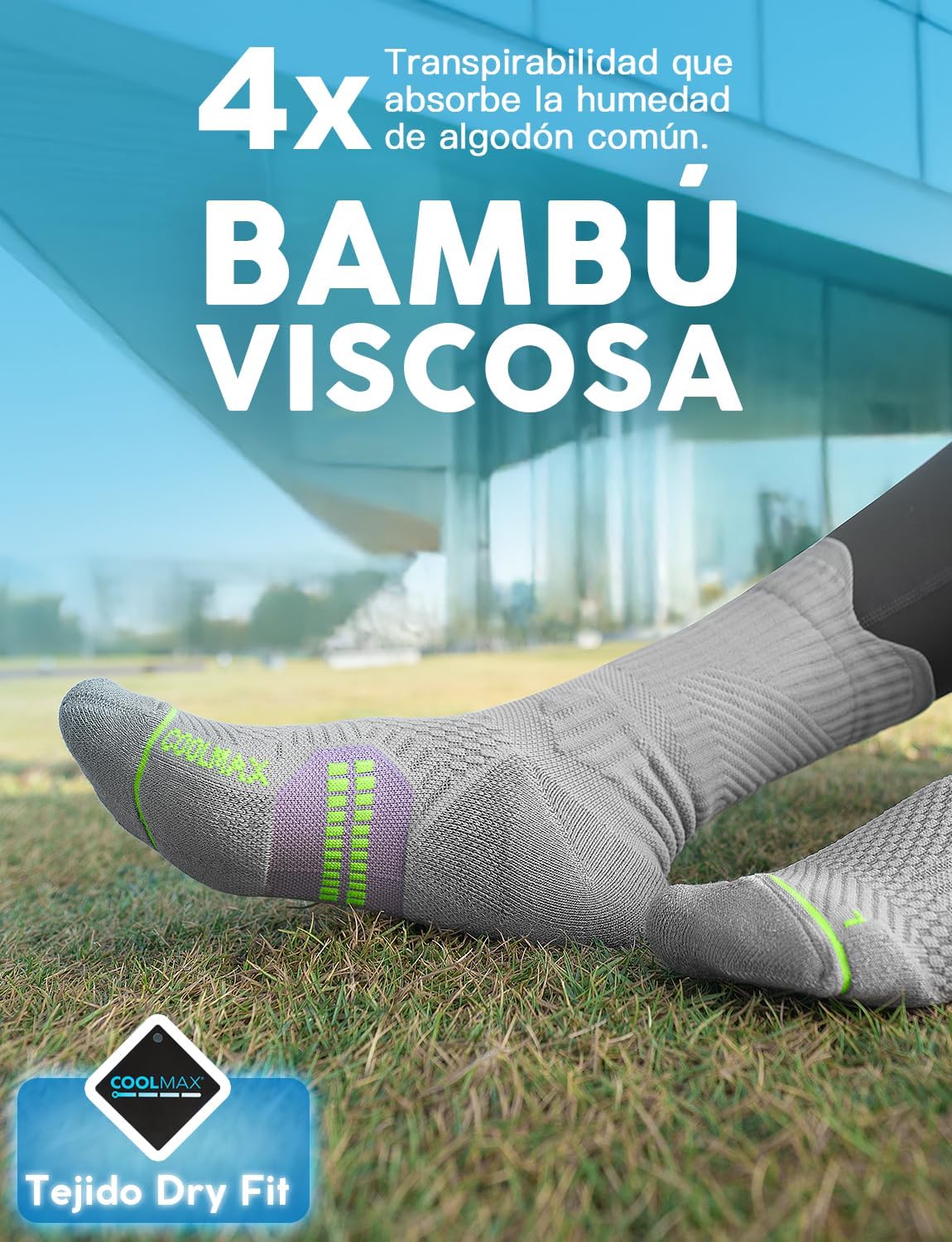 Detalle de Juclise calcetines compresión 15-20 mmHg viscosa bambú