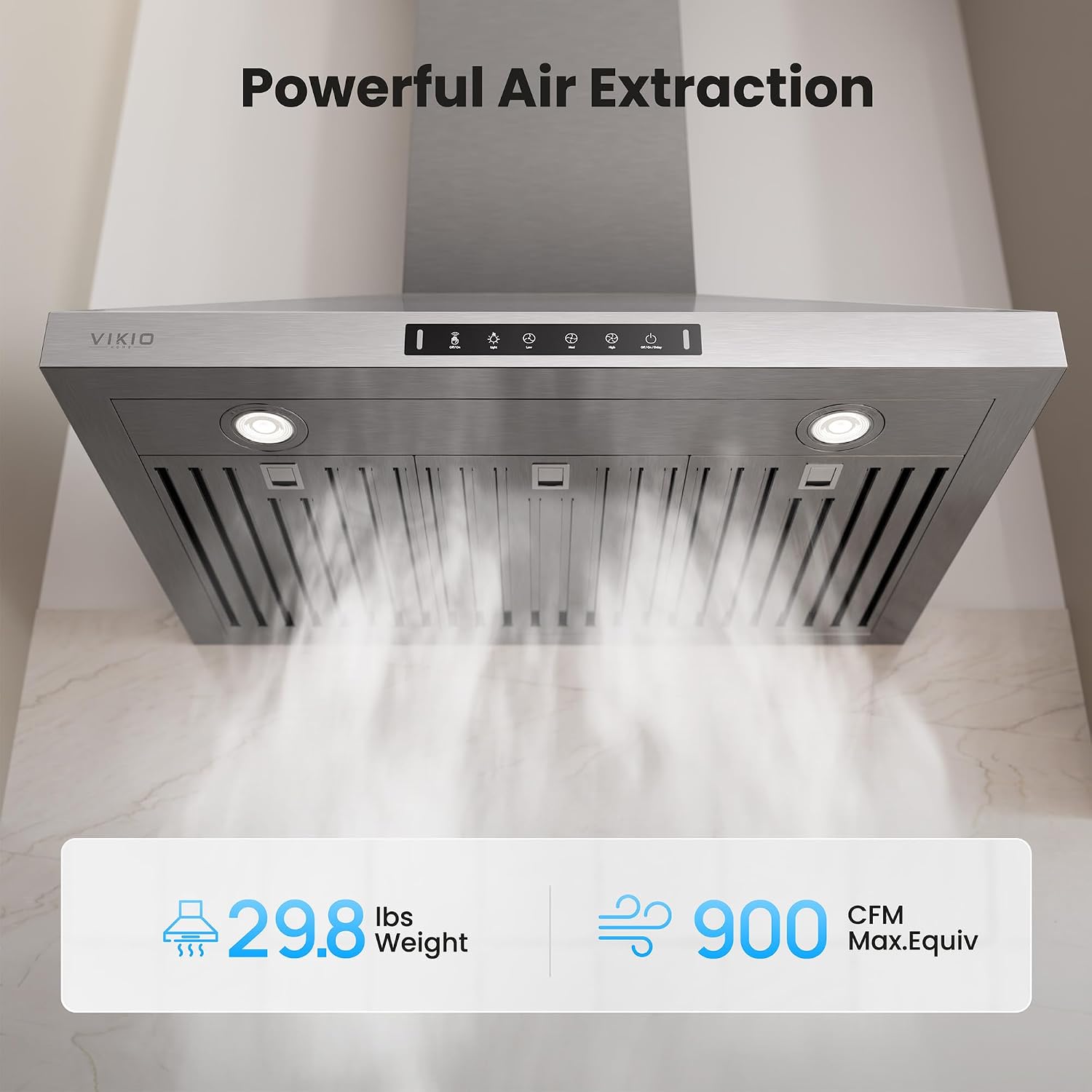Detalle 2 de VIKIO HOME VK-RP31-36 36-Inch Wall-Mount Range Hood, 900 CFM