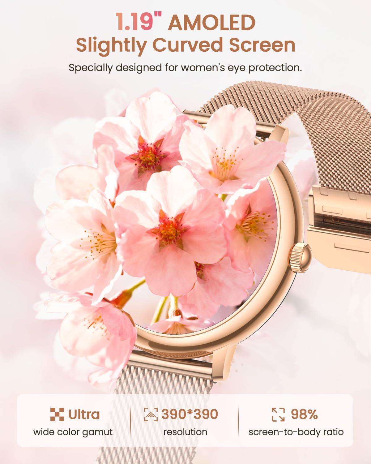 Detalle de RUXINGX Reloj Inteligente Mujer 1,19" AMOLED