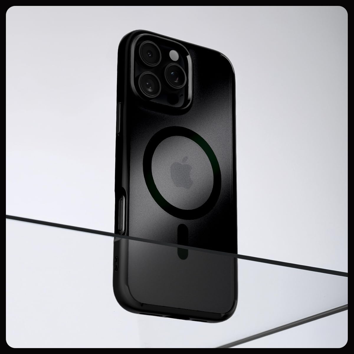 Detalle de Spigen Ultra Hybrid MagFit pour iPhone 16 Pro Max (MagSafe) – coque semi-transparente Frost Noir