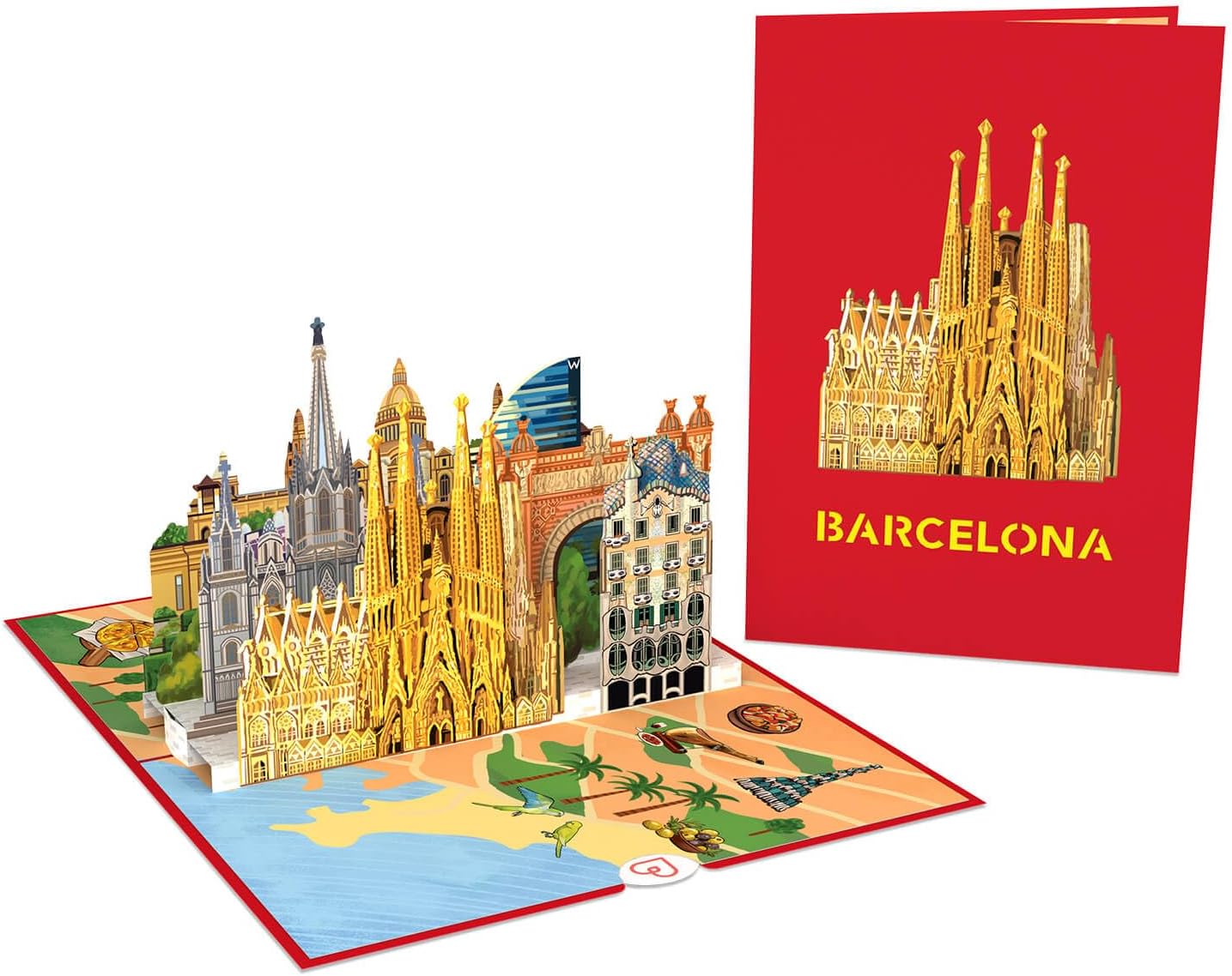 Thumbnail 5 de papercrush® Pop-Up Karte Barcelona – besondere 3D-Geburtstagskarte oder Geldgeschenk für Reisekasse