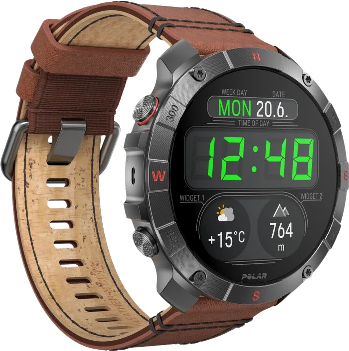 Detalle 2 de Polar Grit X 2 Pro Titan – Outdoor-Smartwatch mit AMOLED, 100 m Wasserschutz und bis zu 10 Tagen Akku