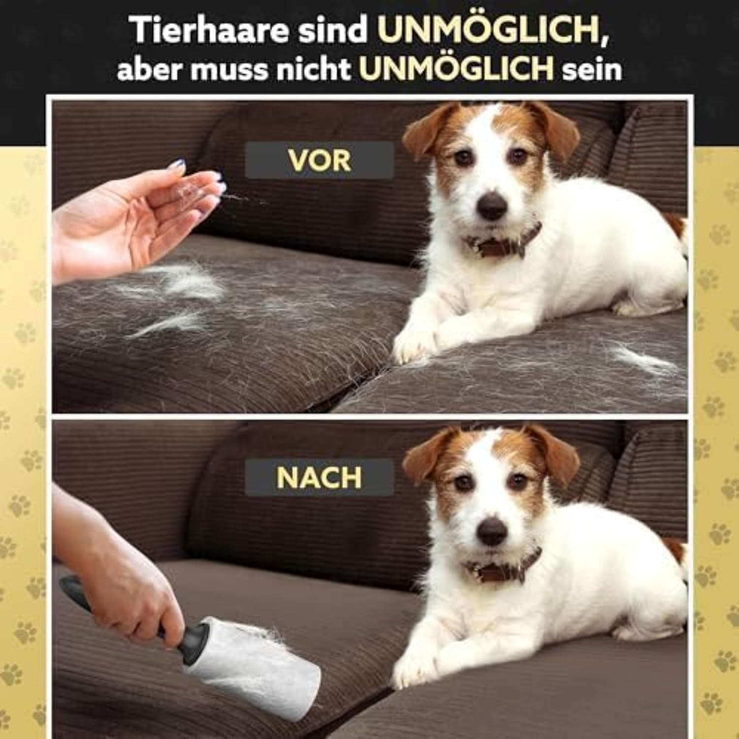 Thumbnail 6 de Tydi Fusselrolle Tierhaare – Extra Stark Klebende Fusselrolle mit 2 Griffen, 500 Blätter – Wiederverwendbare Nachfüllpack