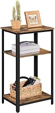 Detalle de Yaheetech tavolino da caffè vintage stile industriale con 3 ripiani in legno e metallo