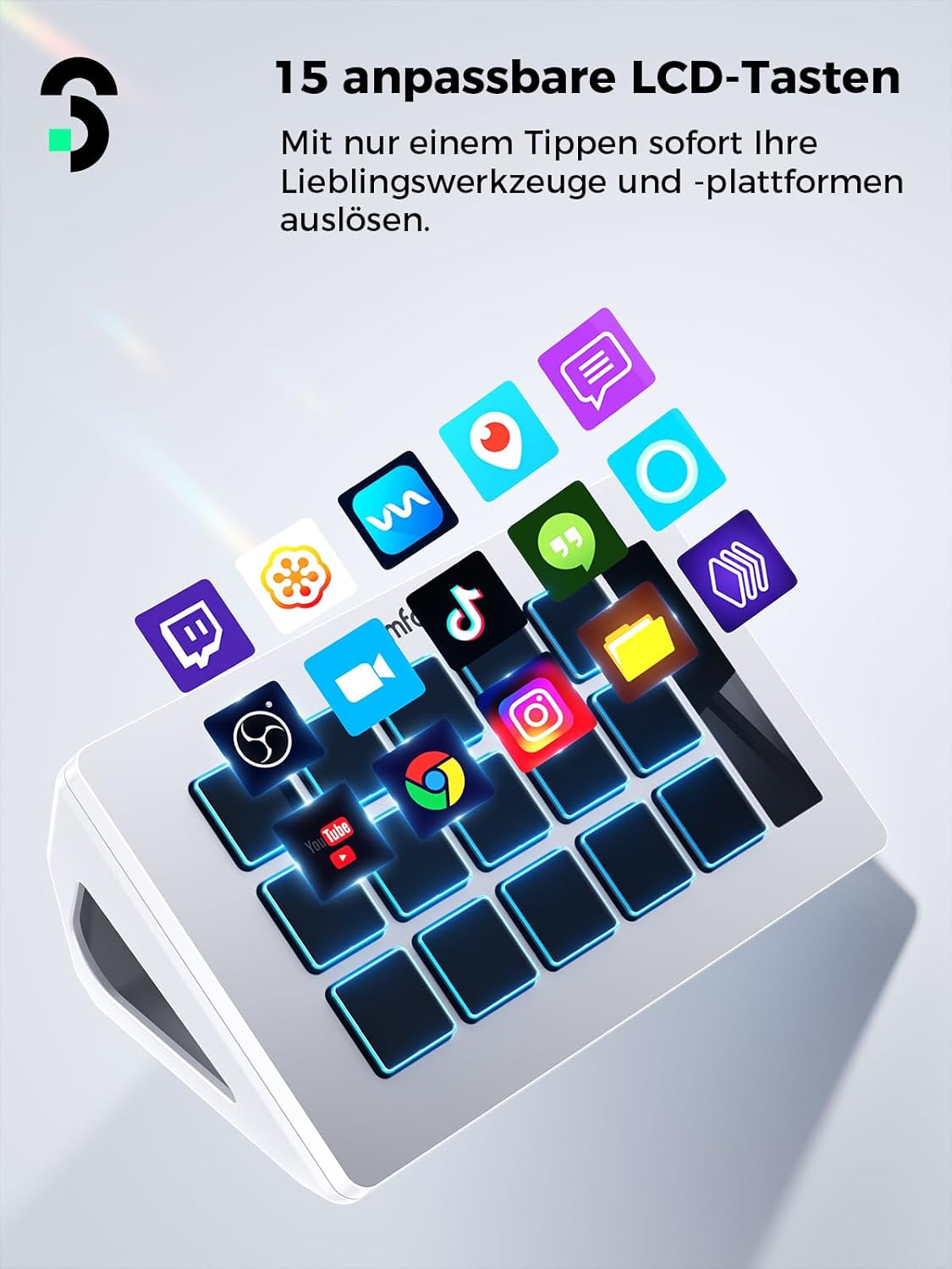 Thumbnail 2 de SOOMFON Stream Controller Deck Weiss