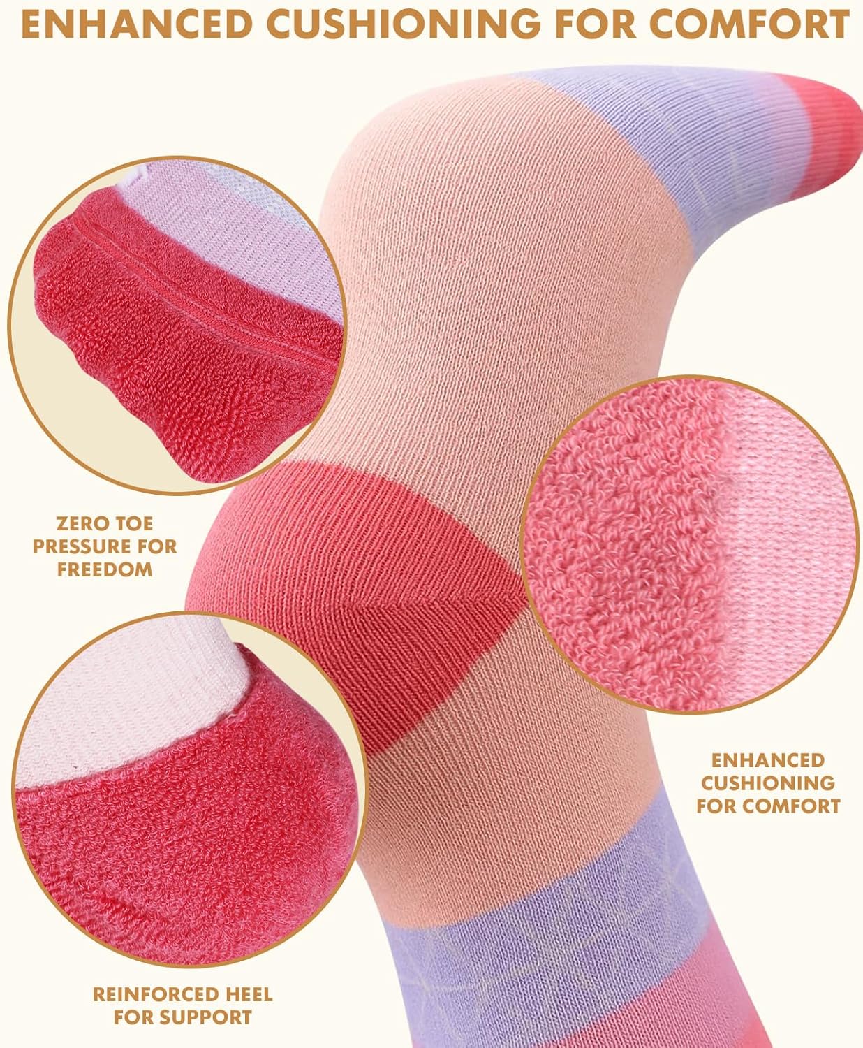 Thumbnail 3 de Lalapapa Thick Soft Cotton Compression Socks (15–20mmHg) Knee High Breathable Cotton