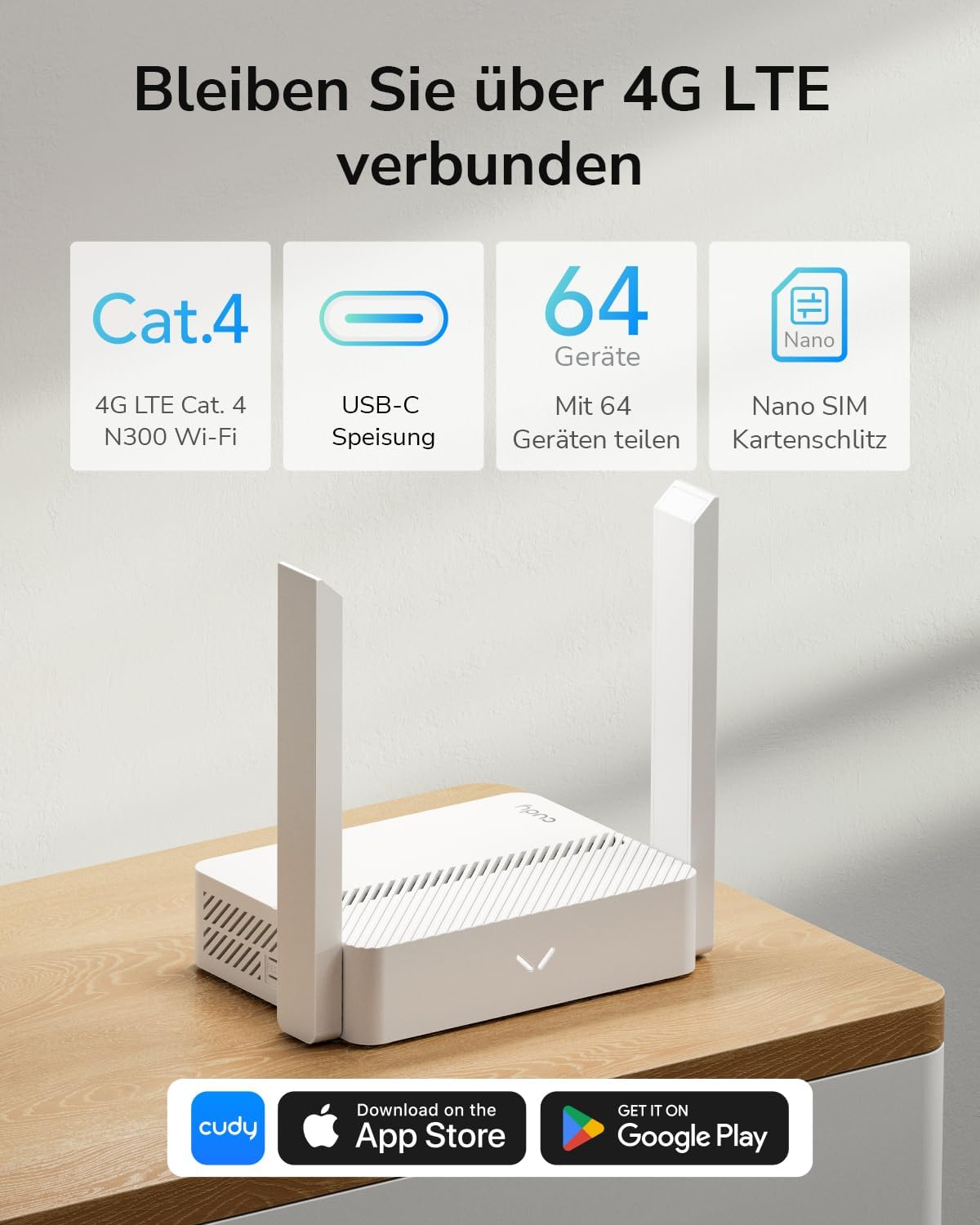 Thumbnail 1 de Cudy LT300 4G LTE Router 300 Mbit/s 📶