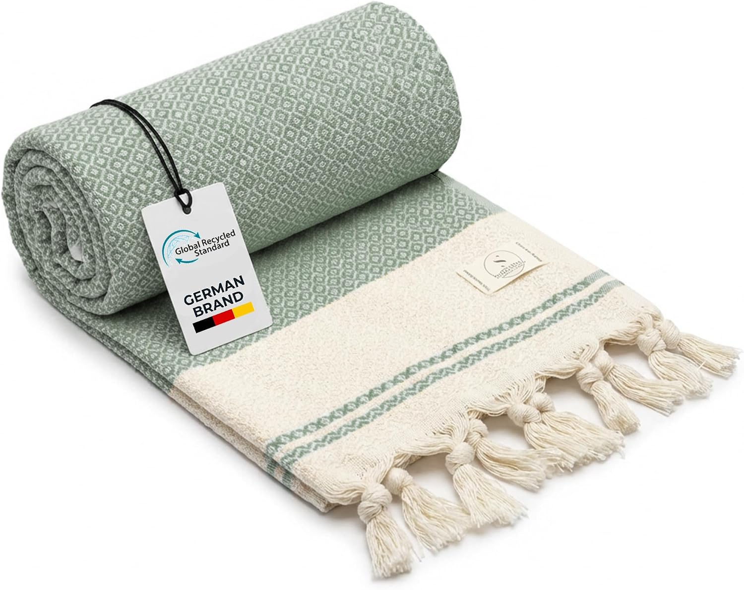 Thumbnail 6 de SIEGENTHAL Hamamtuch 2er Pack – Leichtes, recyceltes Strand- & Saunatuch 90 x 200 cm (Beige & Schwarz)