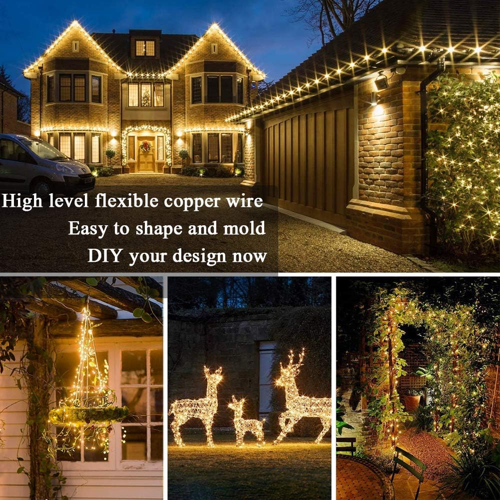 Detalle de iShabao LED0822150 Solar String Lights, 110 ft, 300 LEDs, 8 Modes