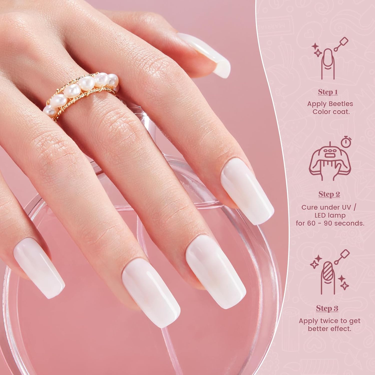 Detalle 1 de Beetles Milky White UV Lack Gel 2x 15 ml