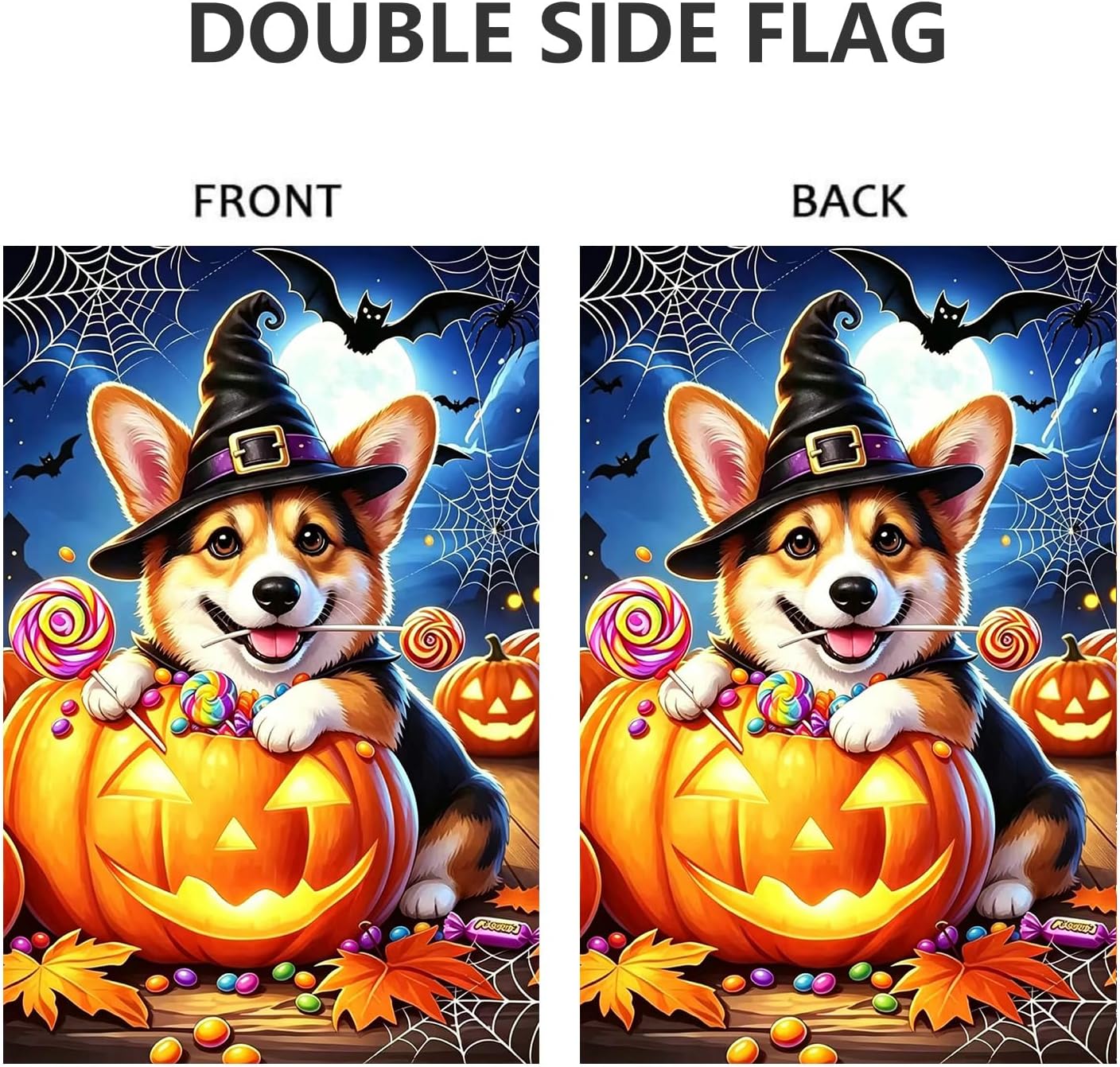 Detalle de Corgi Halloween Garden Flag 12 x 18 in