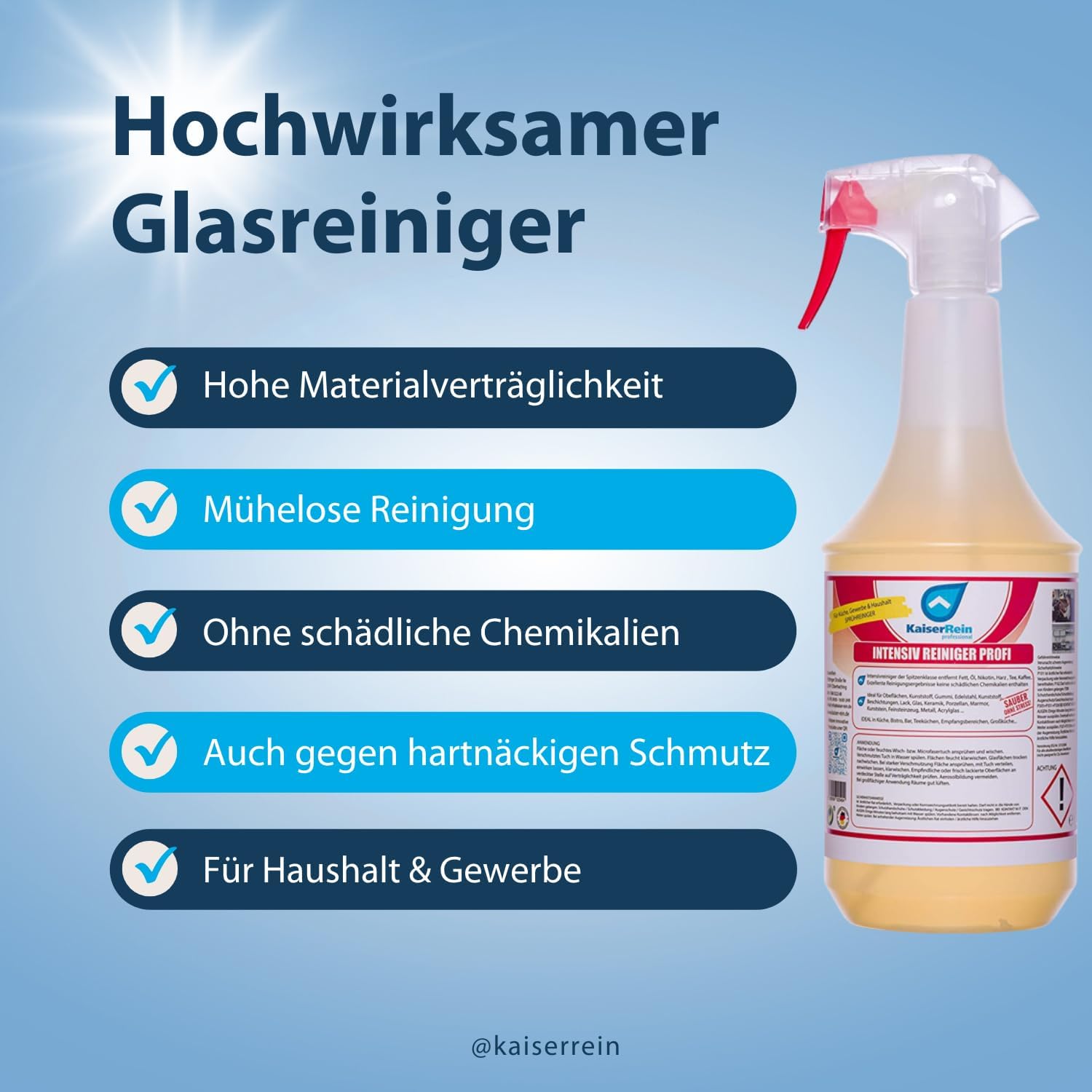 Thumbnail 1 de KaiserRein Intensivreiniger Küchenreiniger – Profi Fettlöser Spray 1L