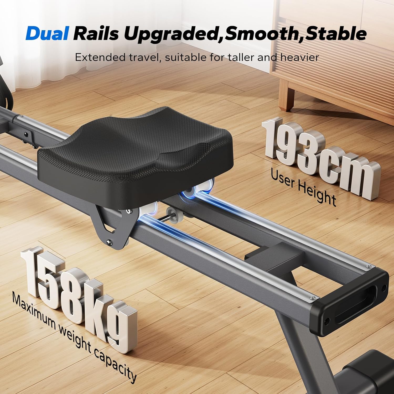 Detalle de MERACH Q1S Rowing Machine 158 kg capacity 📉