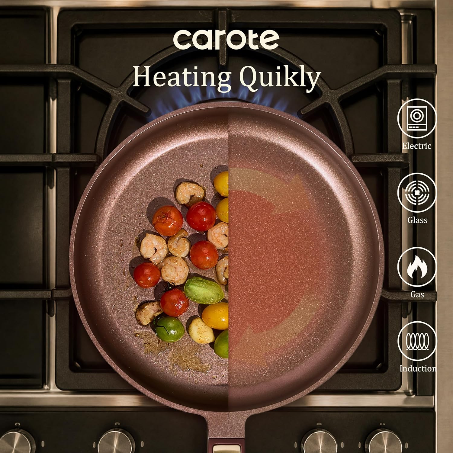 Detalle de CAROTE Nonstick Cookware Set, 31-Piece