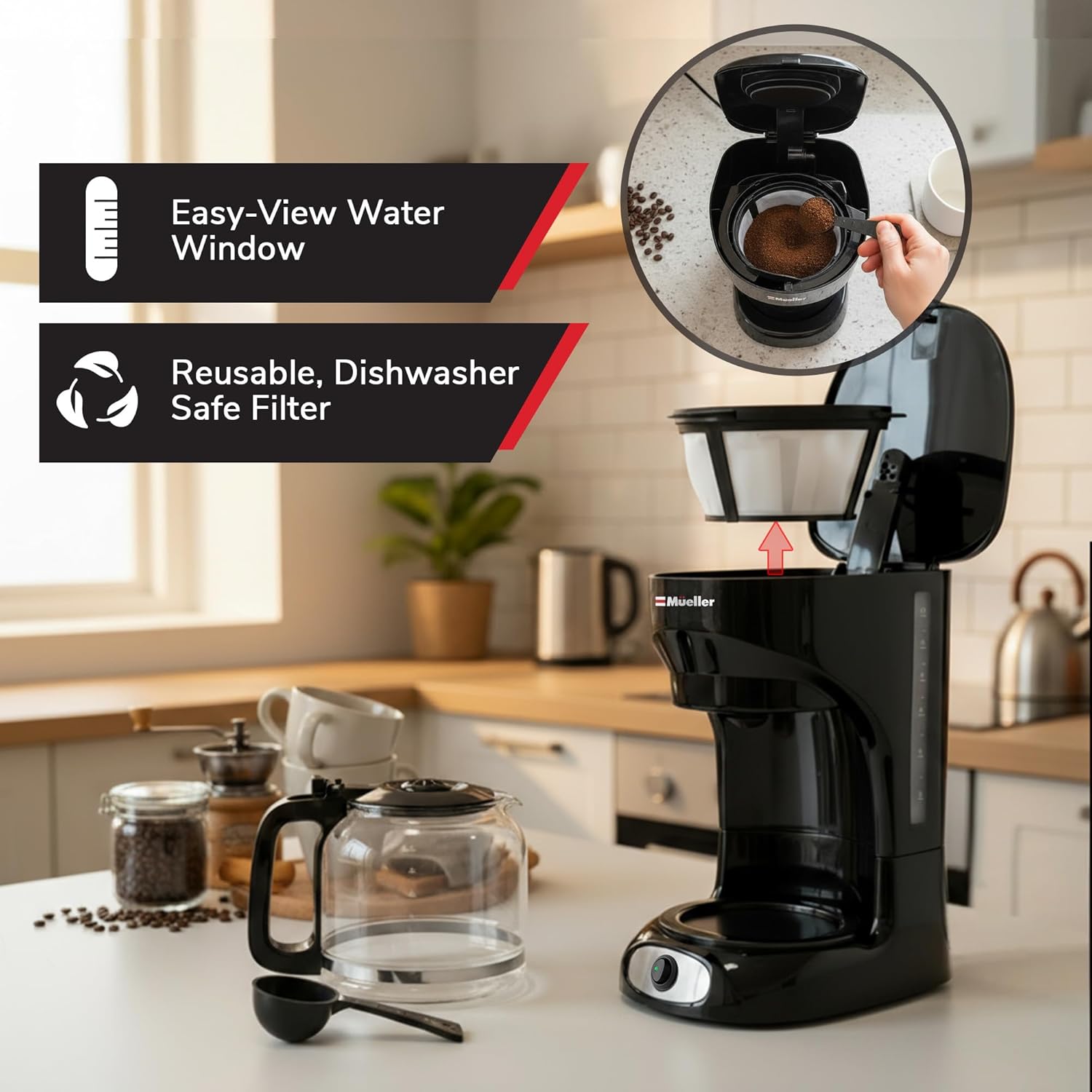 Thumbnail 4 de Mueller 12-Cup Coffee Maker with Borosilicate Carafe
