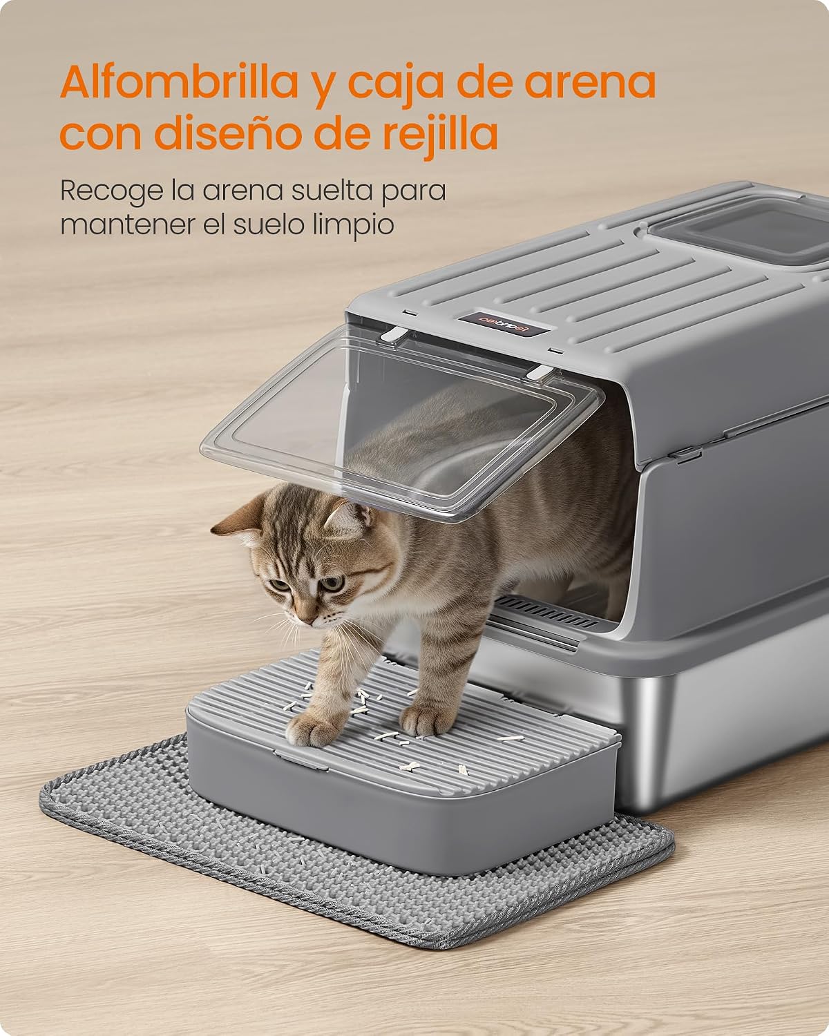 Thumbnail 6 de Feandrea PPT007GN01 Arenero para Gatos 60x40x38 cm