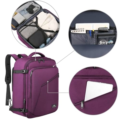 Detalle 2 de MATEIN Mochila Cabina 40x30x20 Extensible – Travel Backpack para Aerolíneas (Vueling)