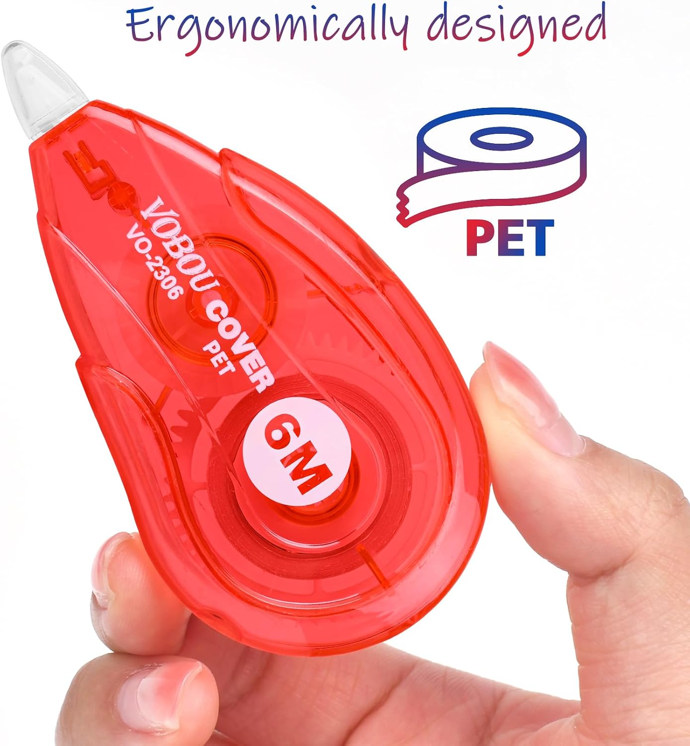 Detalle de Vobou vo2023280102306563 Correction Tape, 12-Pack, 6 m x 5 mm