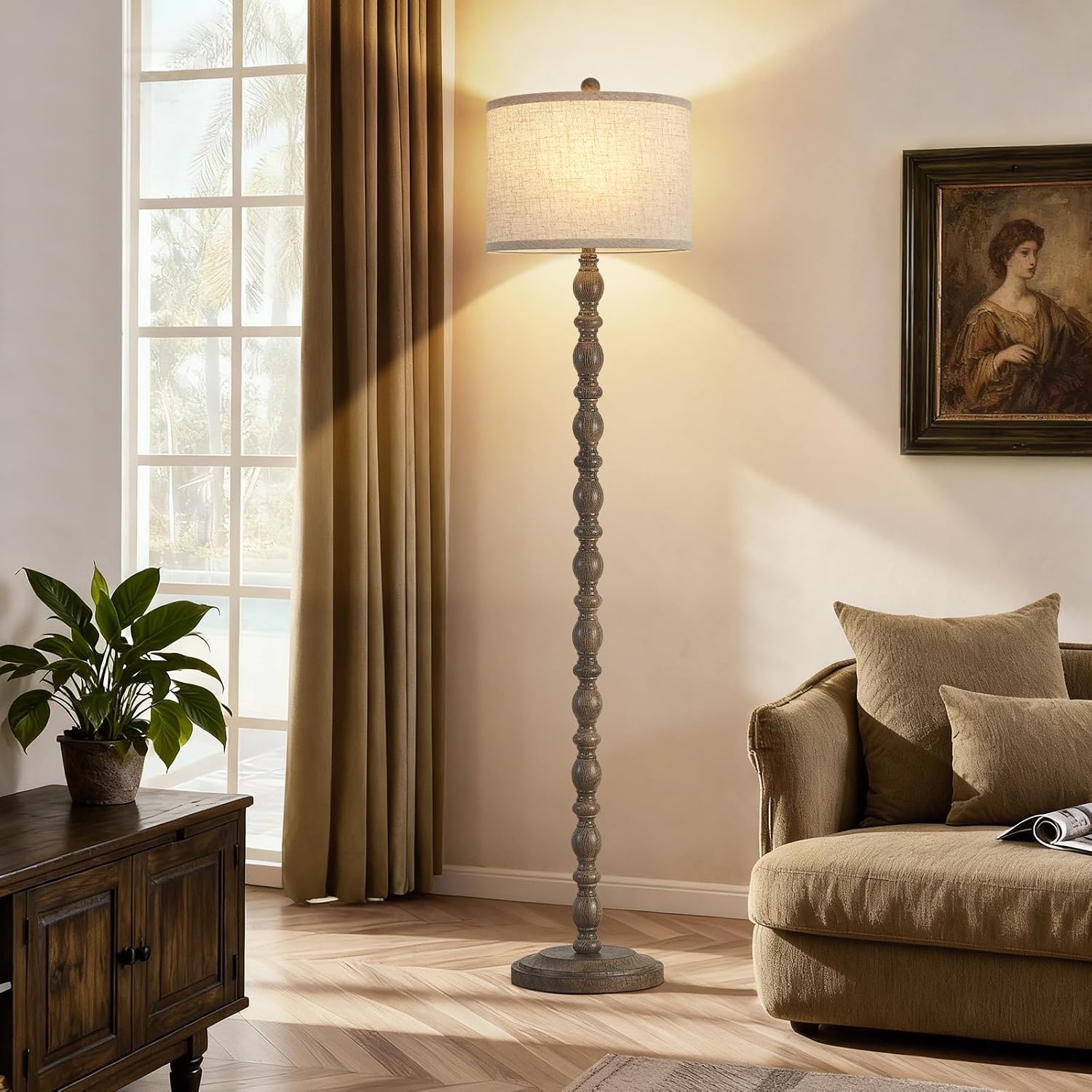 Detalle de Luvkczc F00218 Farmhouse Floor Lamp, 62-Inch, Adjustable Colour Temperature