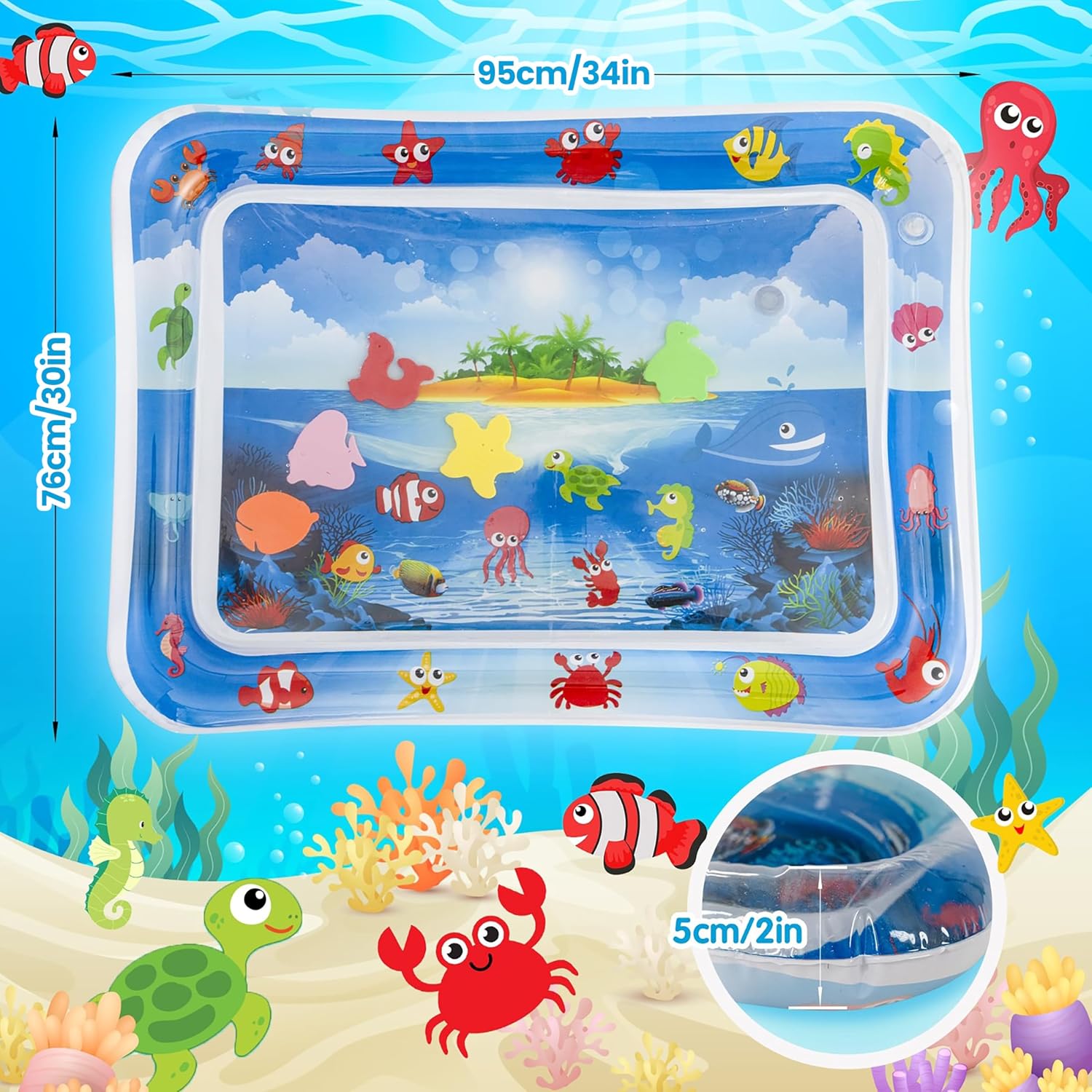 Thumbnail 1 de Tapis Eau Bebe Eveil Aquarium Gonflable 76x95cm