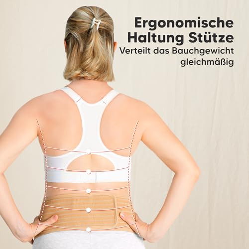 Detalle de KeaBabies Schwangerschaft Bauchband Classic Ivory, M/L – 360° Unterstützung