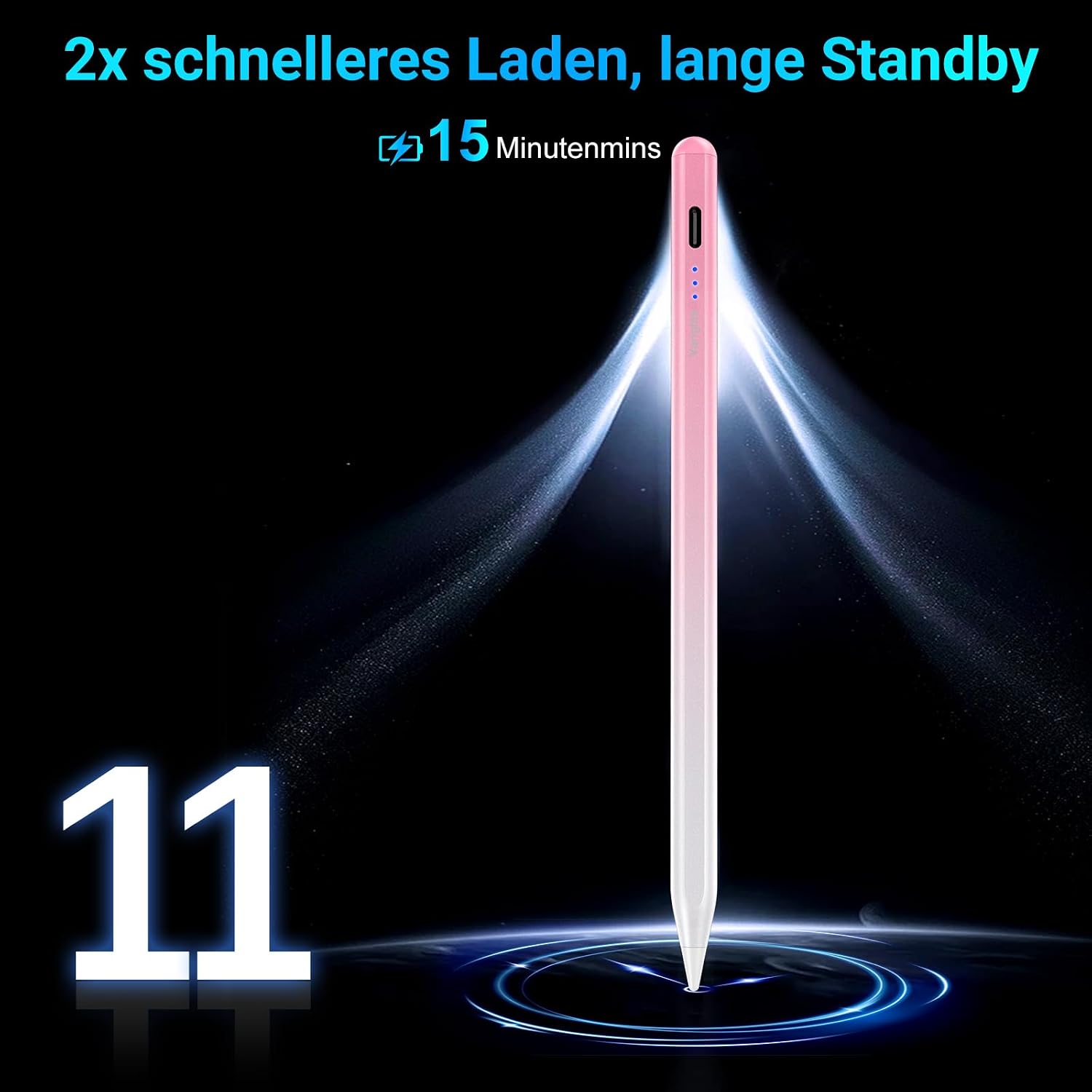 Detalle 2 de Stift für iPad 2018–2025 Rosa Schnellladung