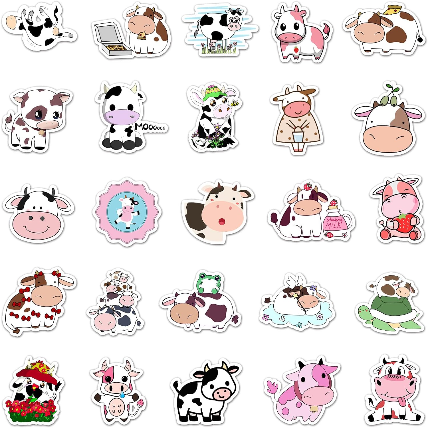 Detalle de Strawberry Cow Stickers, 50-piece set