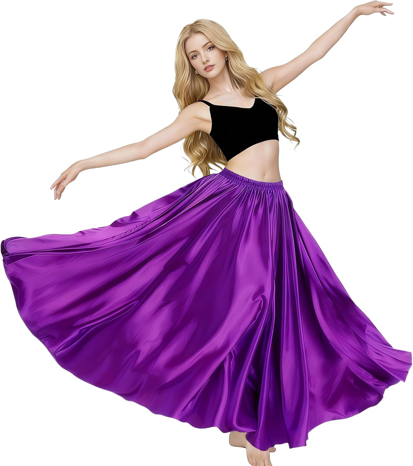 Detalle de Satin Skirt for Belly Dance and Festival Wear