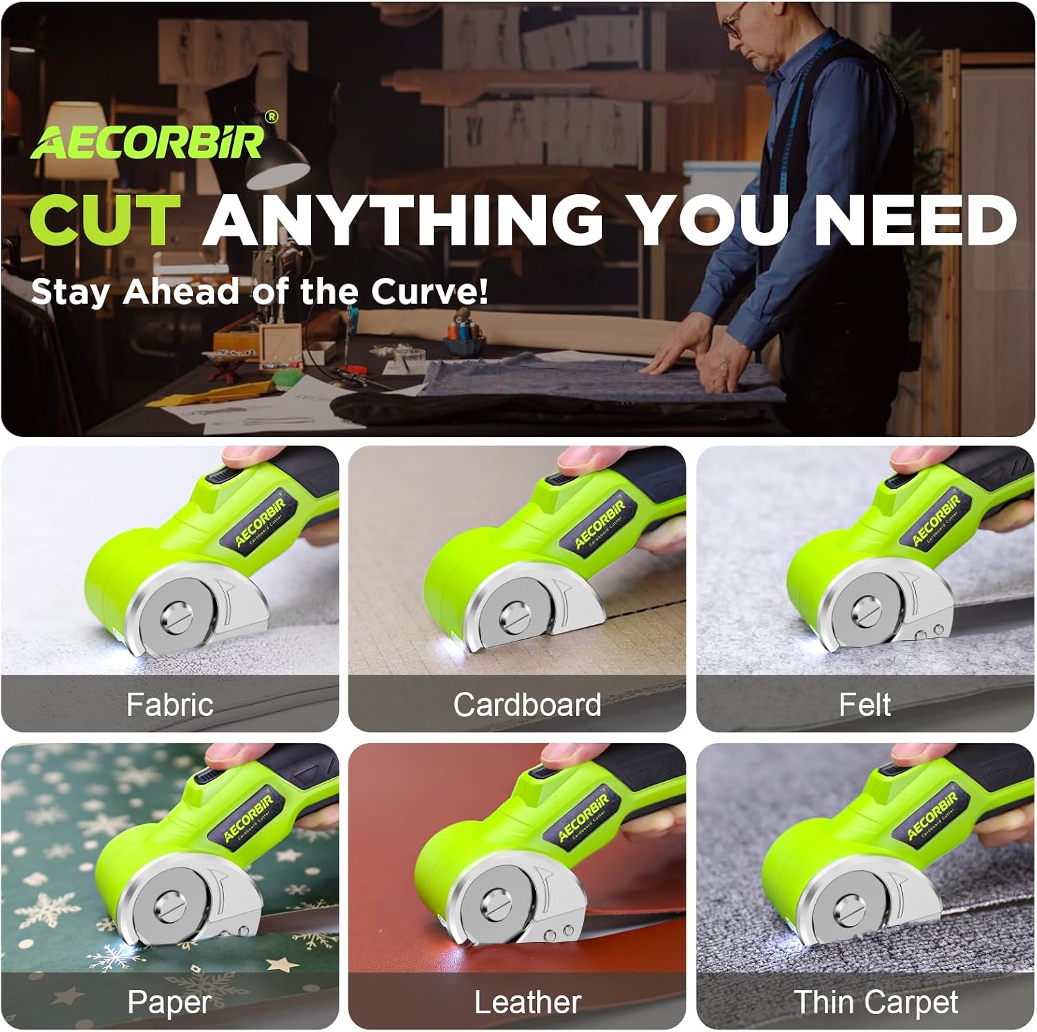 Thumbnail 6 de Aecorbir SM-5001 Cordless Electric Scissors, 4V, LED Light and Safety Lock