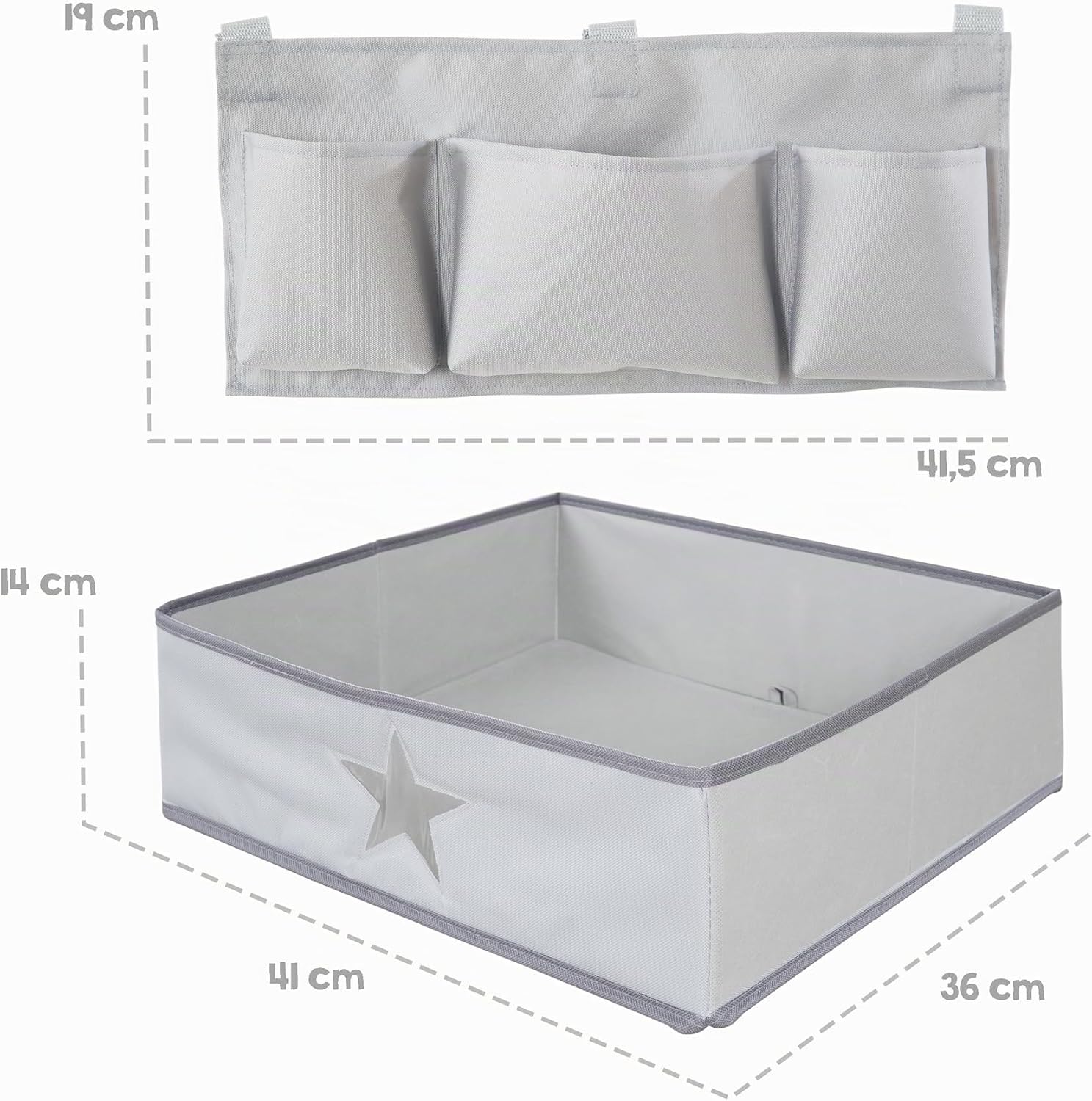 Thumbnail 5 de roba 306190GA kinderstoel-organizerset met hangbox, drie vakken en sterrenmotief